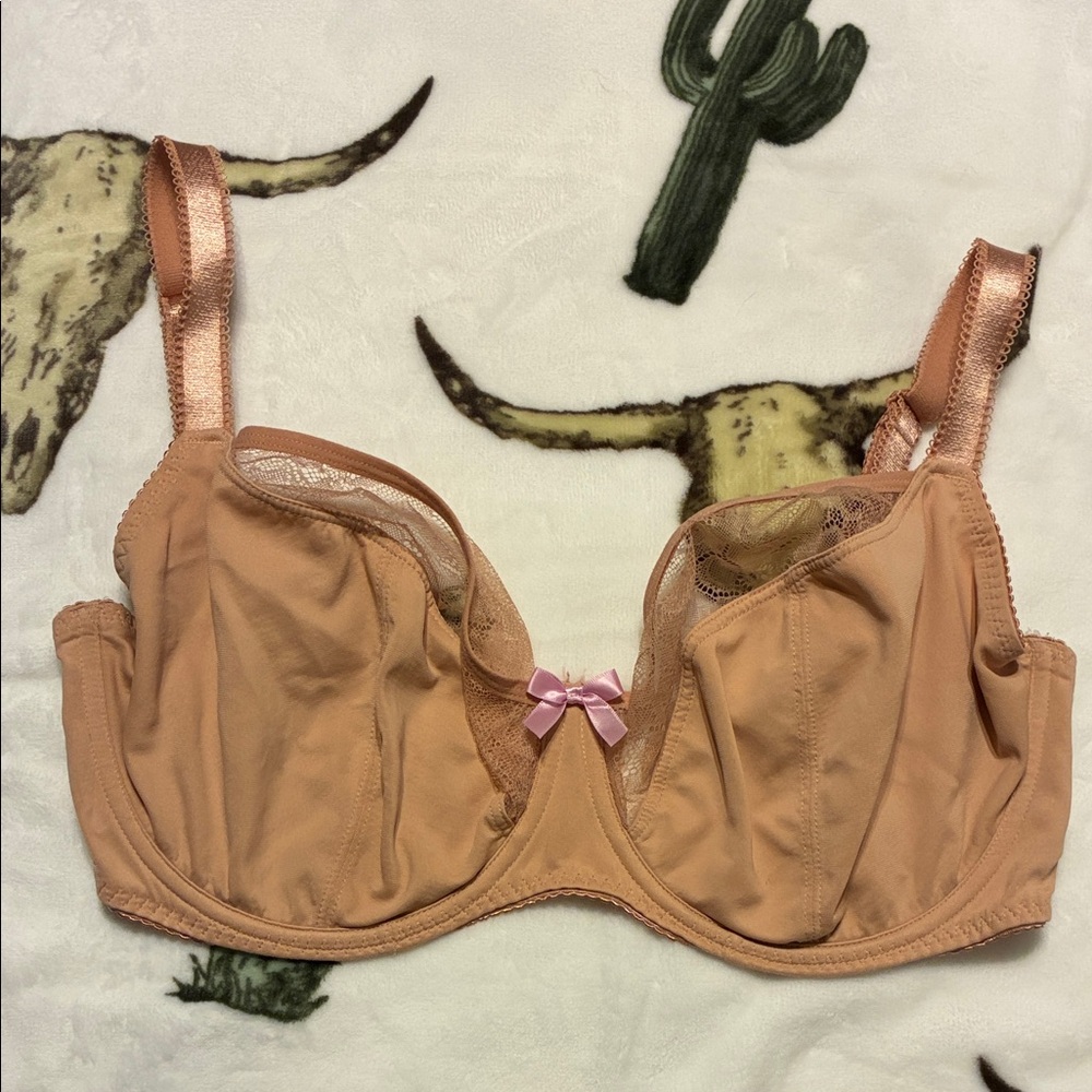 CurvyKate nude bra, 34GG/34J, Moody Bloom balcony bra